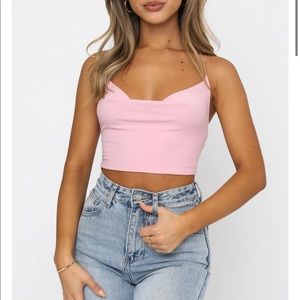 Cowl neck crop top
